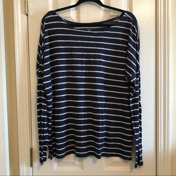 GAP Tops - Navy and white striped long sleeve tee